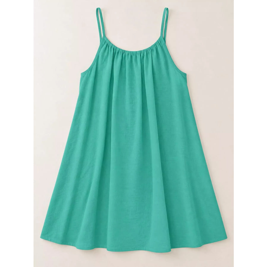 Full Size Backless Spaghetti Strap A-Line Mini Dress Plus Apparel and Accessories