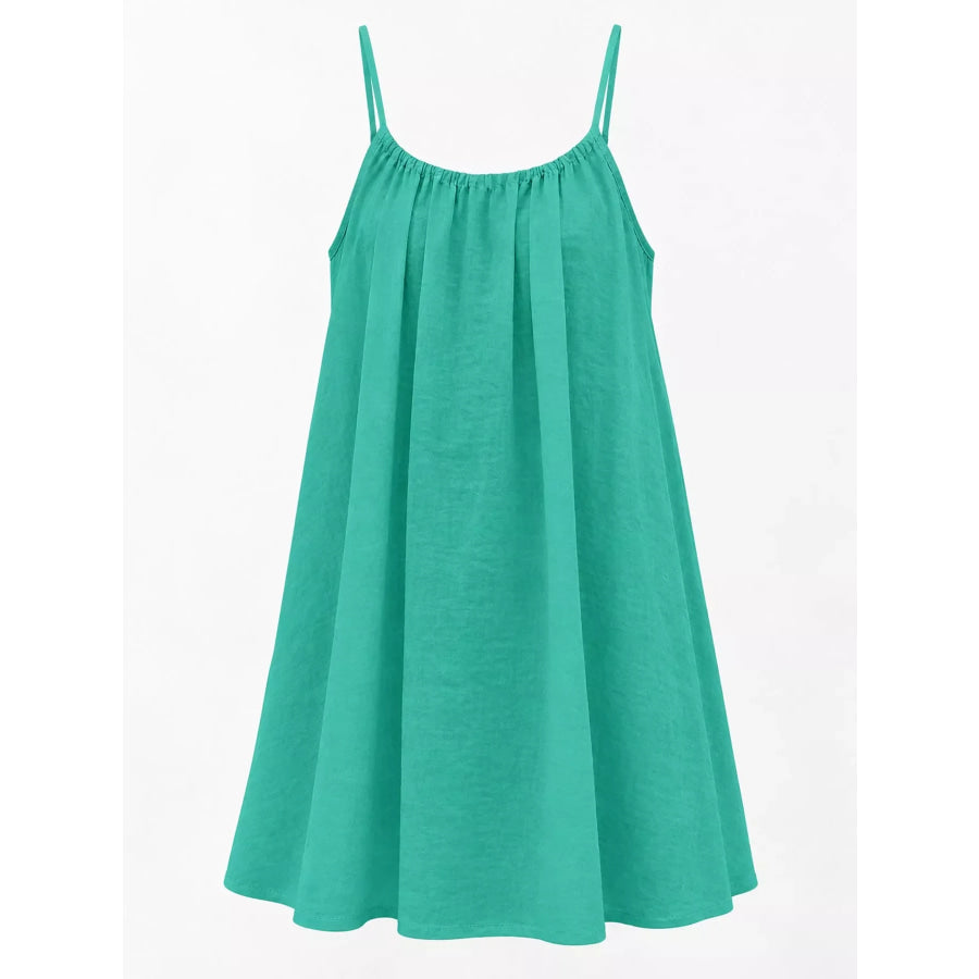 Full Size Backless Spaghetti Strap A-Line Mini Dress Plus Apparel and Accessories