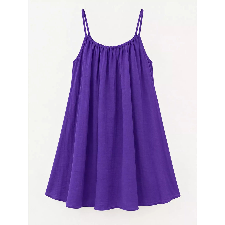Full Size Backless Spaghetti Strap A-Line Mini Dress Plus Apparel and Accessories