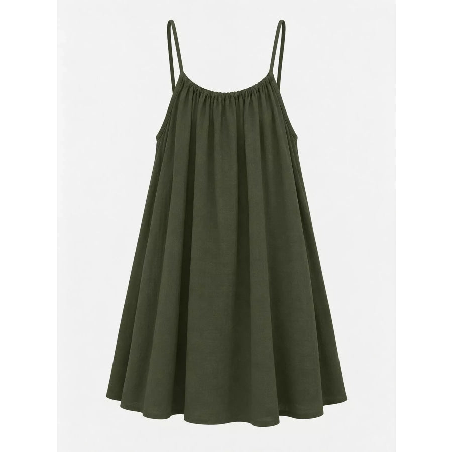 Full Size Backless Spaghetti Strap A-Line Mini Dress Plus Apparel and Accessories