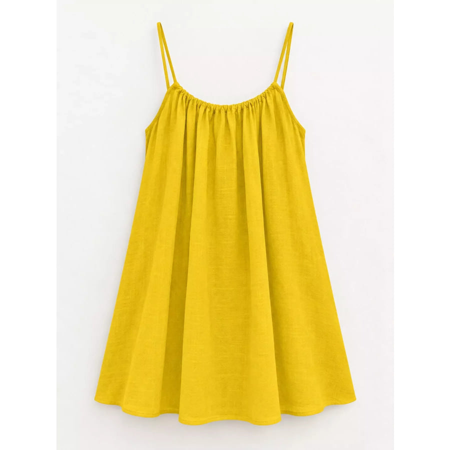 Full Size Backless Spaghetti Strap A-Line Mini Dress Plus Apparel and Accessories