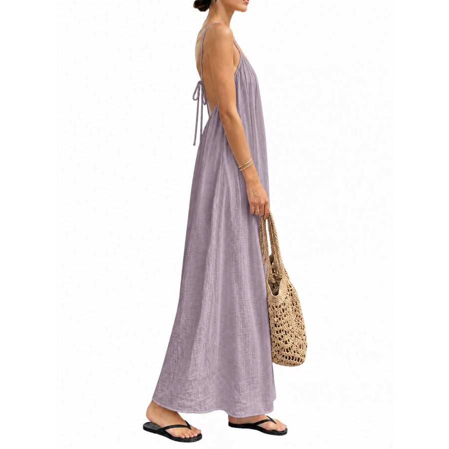 Full Size Backless Spaghetti Strap Maxi Dress Plus Apparel and Accessories