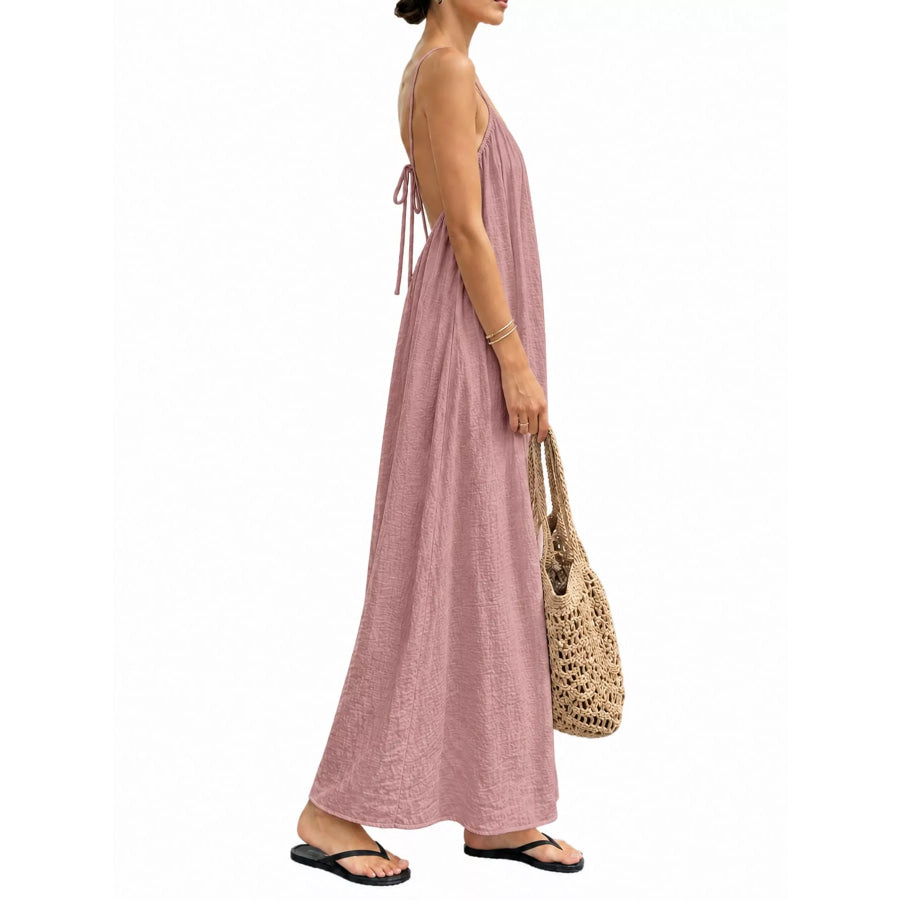 Full Size Backless Spaghetti Strap Maxi Dress Plus Apparel and Accessories