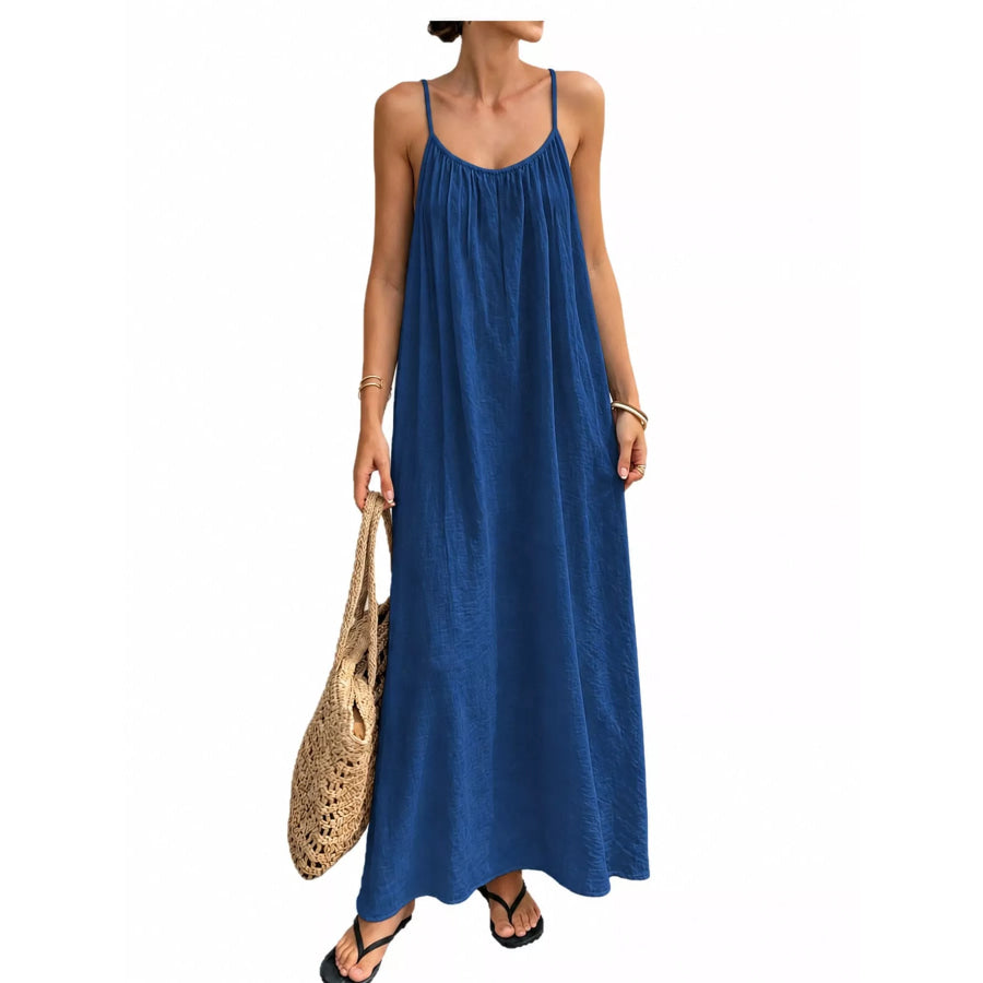 Full Size Backless Spaghetti Strap Maxi Dress Plus Apparel and Accessories