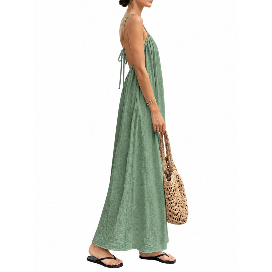 Full Size Backless Spaghetti Strap Maxi Dress Plus Apparel and Accessories