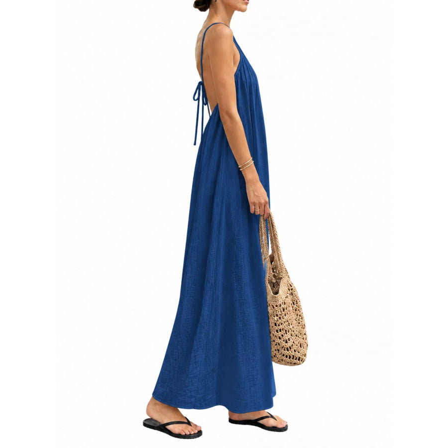 Full Size Backless Spaghetti Strap Maxi Dress Plus Apparel and Accessories
