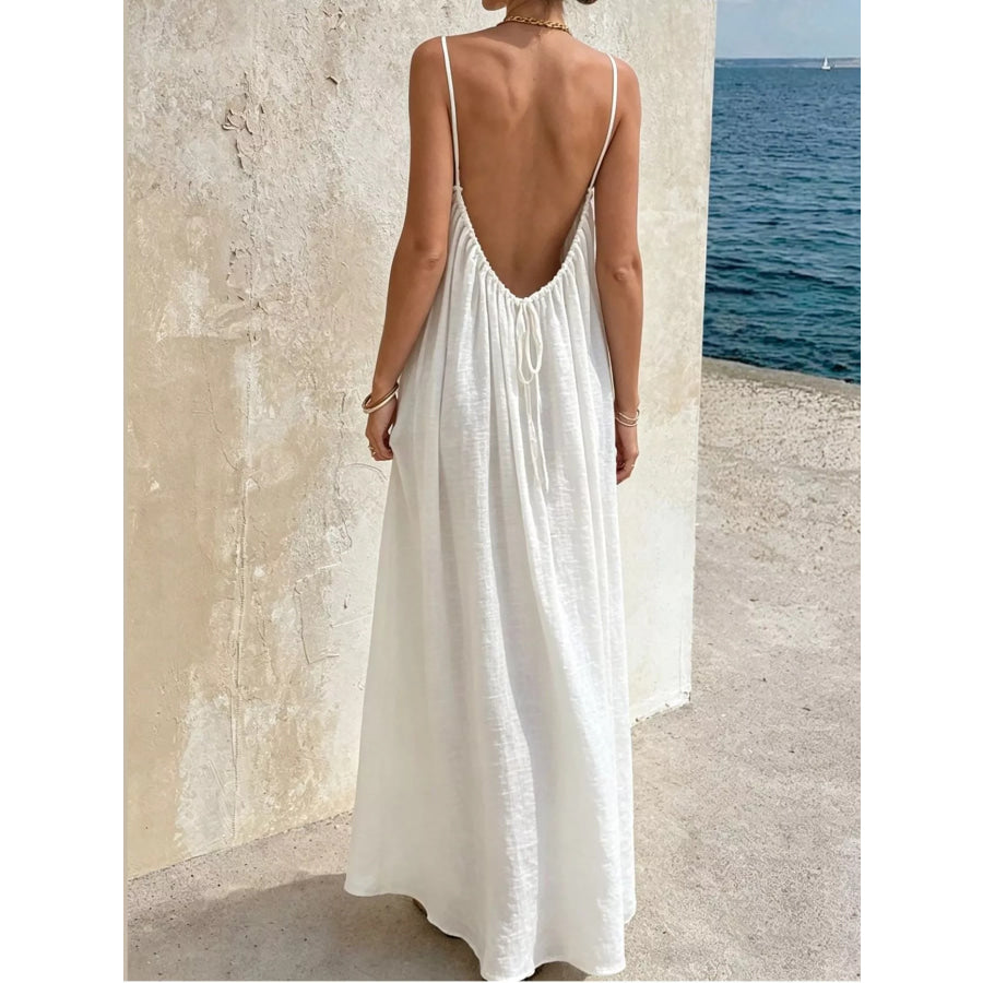 Full Size Backless Spaghetti Strap Maxi Dress Plus Apparel and Accessories