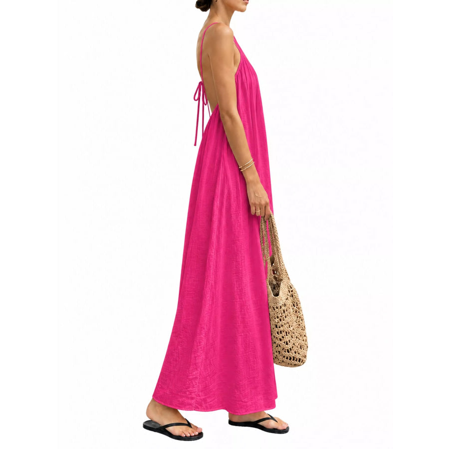 Full Size Backless Spaghetti Strap Maxi Dress Plus Apparel and Accessories