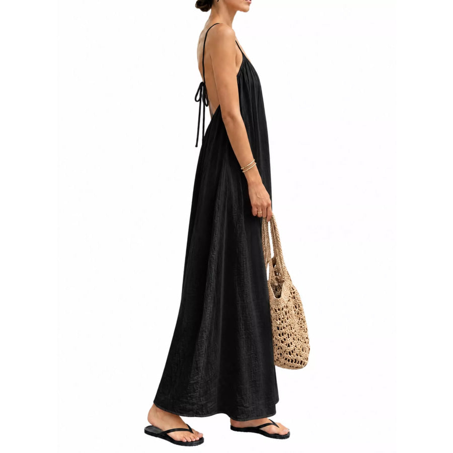 Full Size Backless Spaghetti Strap Maxi Dress Plus Apparel and Accessories