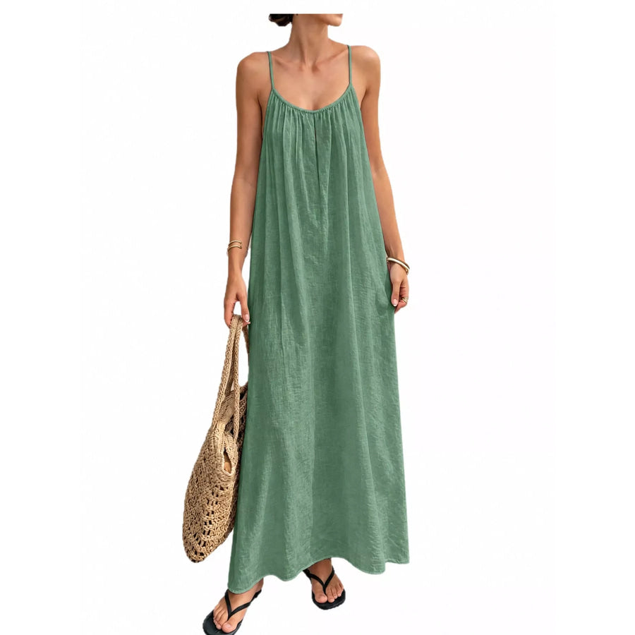 Full Size Backless Spaghetti Strap Maxi Dress Plus Apparel and Accessories