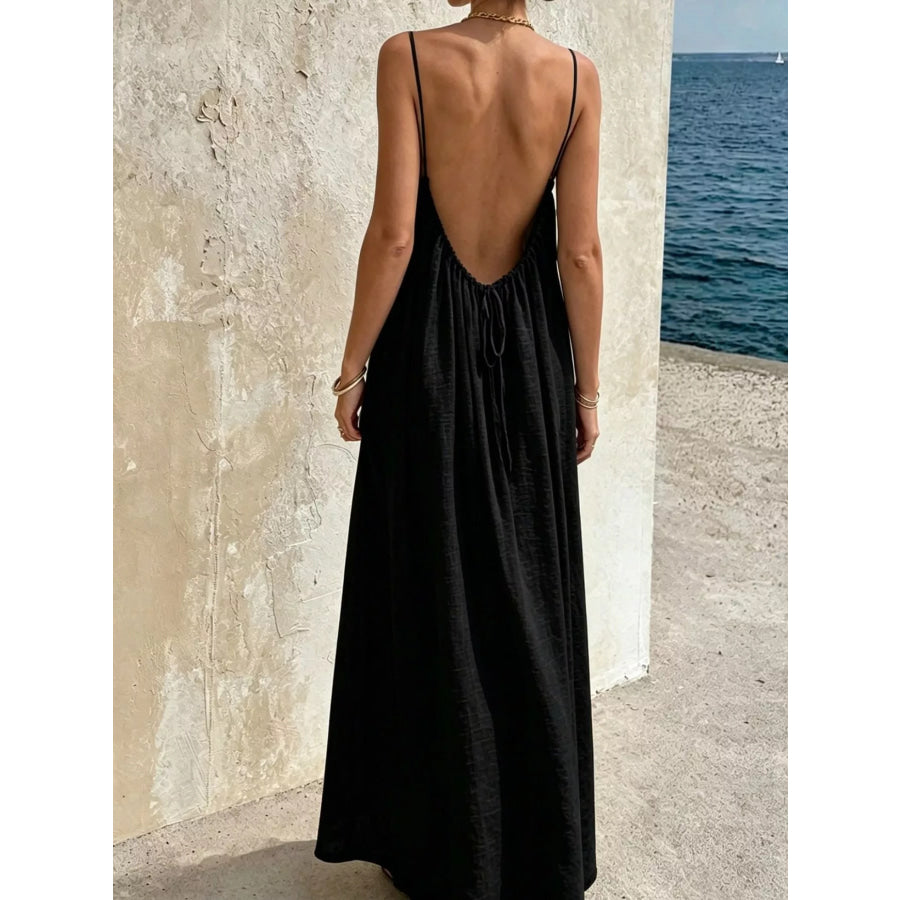 Full Size Backless Spaghetti Strap Maxi Dress Plus Apparel and Accessories
