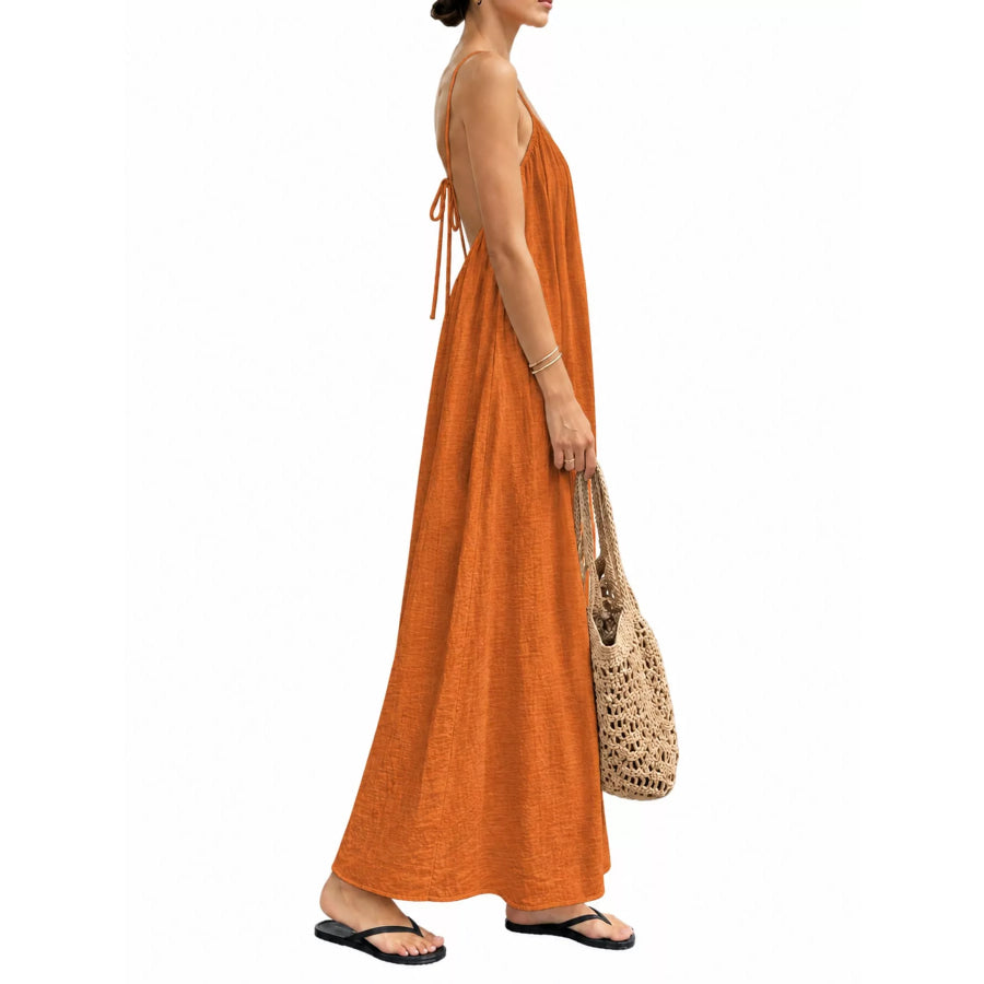 Full Size Backless Spaghetti Strap Maxi Dress Plus Apparel and Accessories