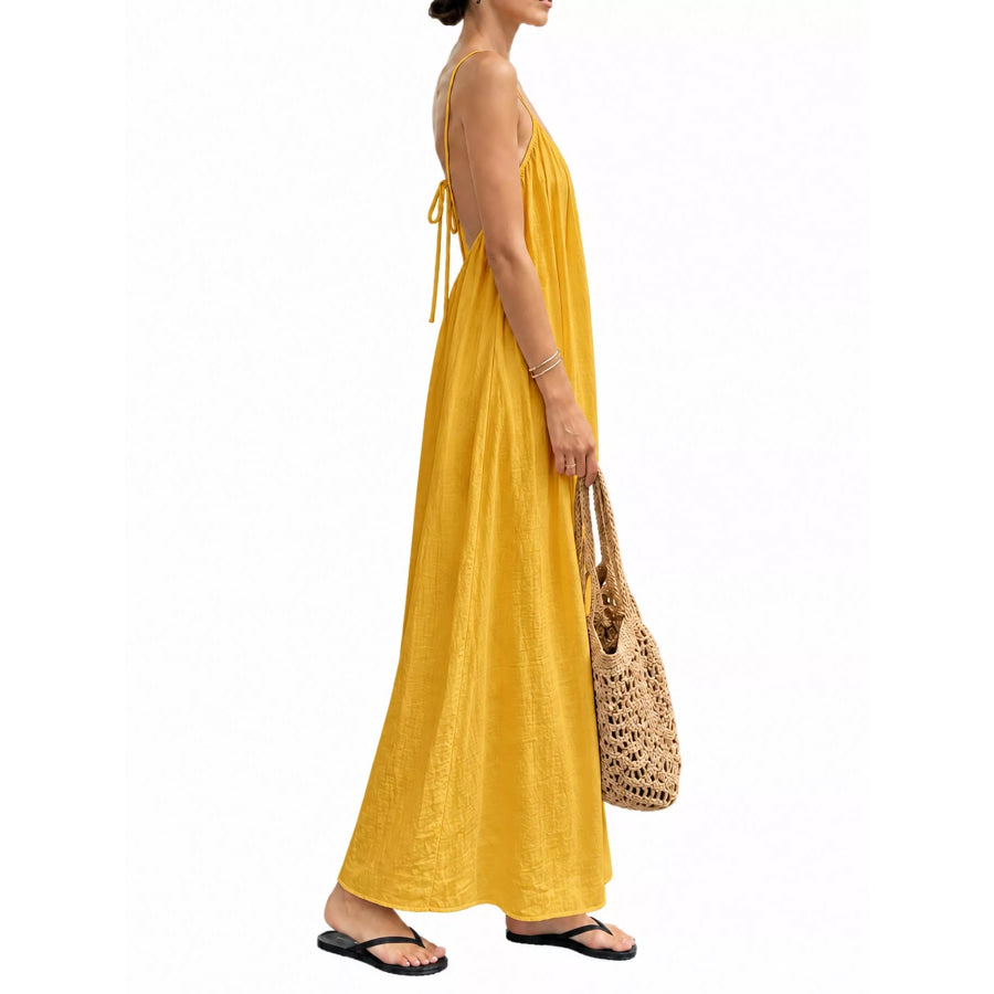 Full Size Backless Spaghetti Strap Maxi Dress Plus Apparel and Accessories