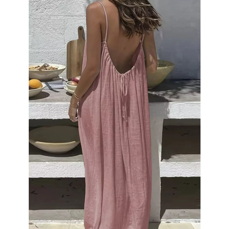 Full Size Backless Spaghetti Strap Maxi Dress Plus Apparel and Accessories