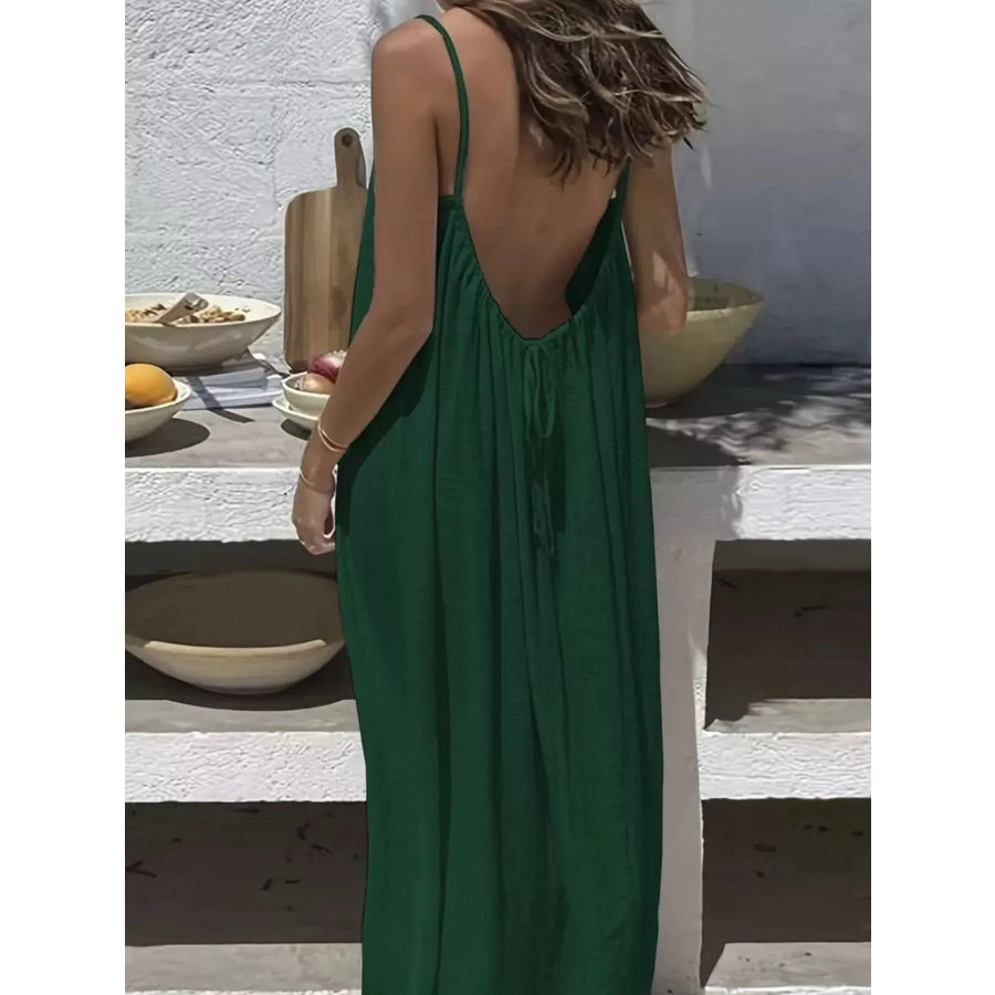 Full Size Backless Spaghetti Strap Maxi Dress Plus Apparel and Accessories
