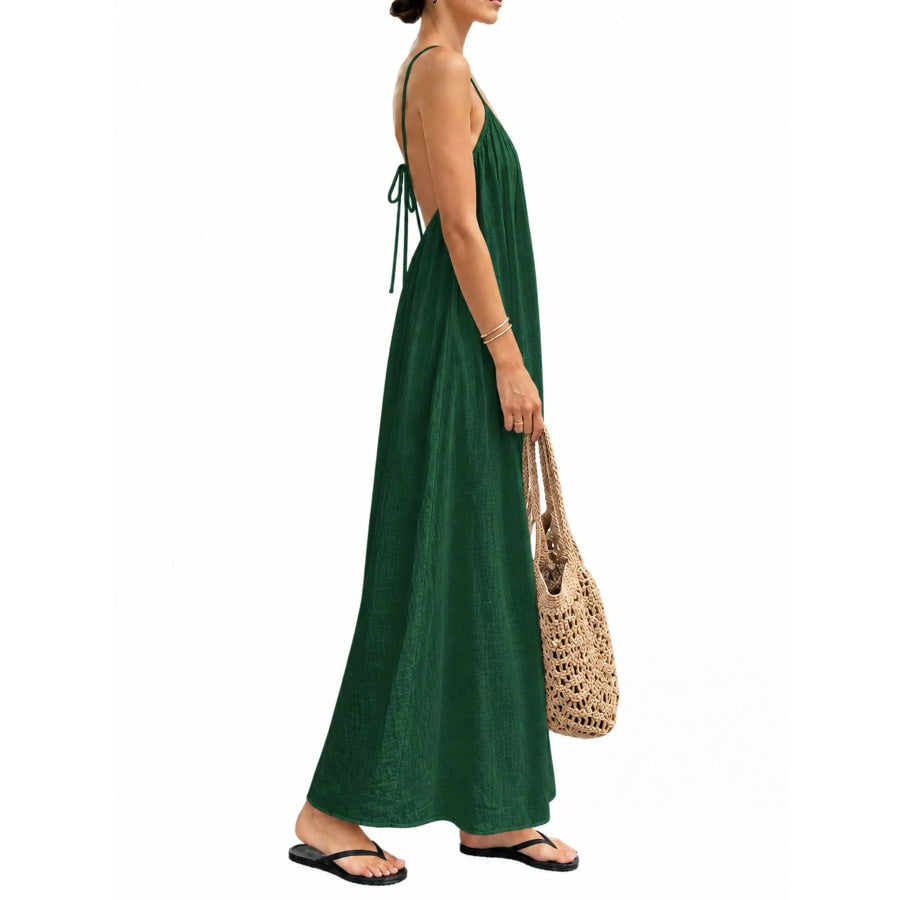 Full Size Backless Spaghetti Strap Maxi Dress Plus Apparel and Accessories