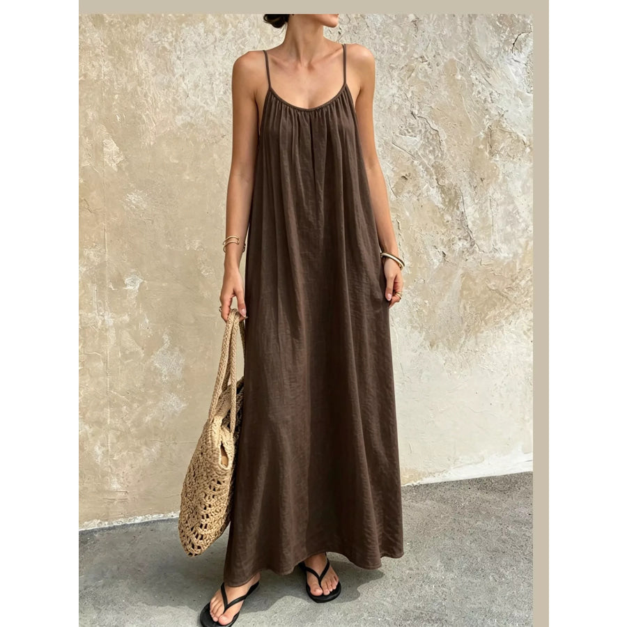 Full Size Backless Spaghetti Strap Maxi Dress Plus Apparel and Accessories