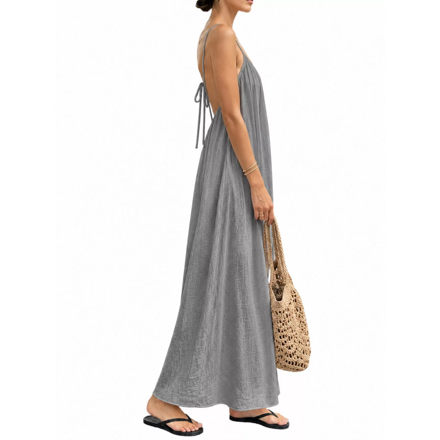 Full Size Backless Spaghetti Strap Maxi Dress Plus Apparel and Accessories