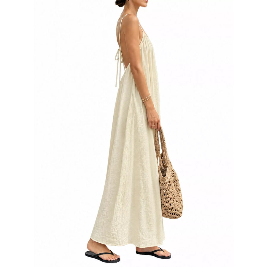 Full Size Backless Spaghetti Strap Maxi Dress Plus Apparel and Accessories