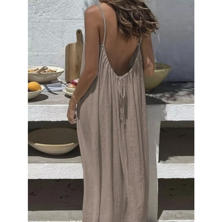 Full Size Backless Spaghetti Strap Maxi Dress Plus Apparel and Accessories