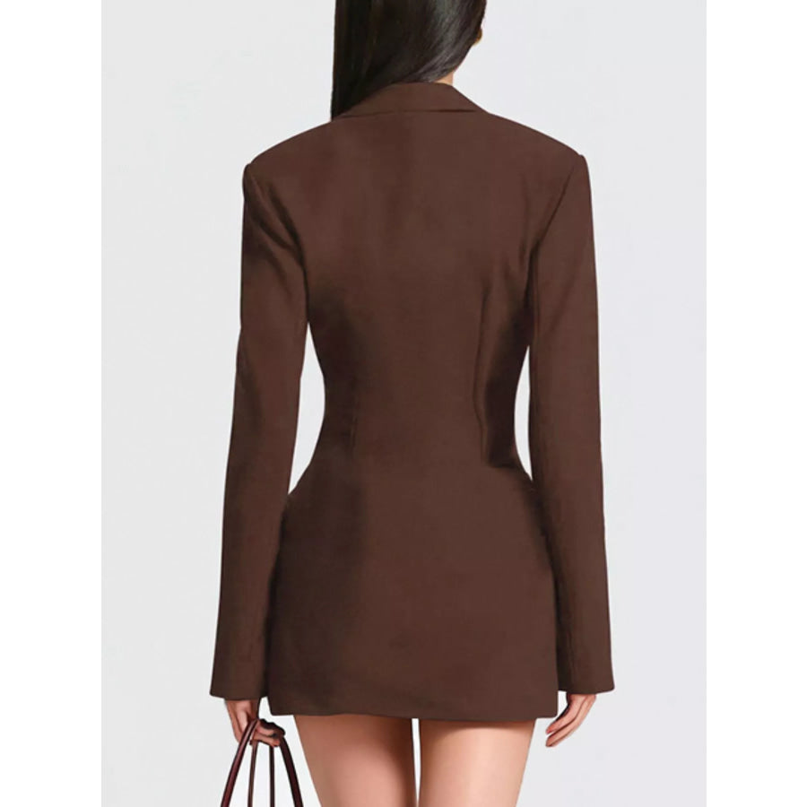 Full Size Blazer-Style Long Sleeve Mini Dress Plus Size Apparel and Accessories