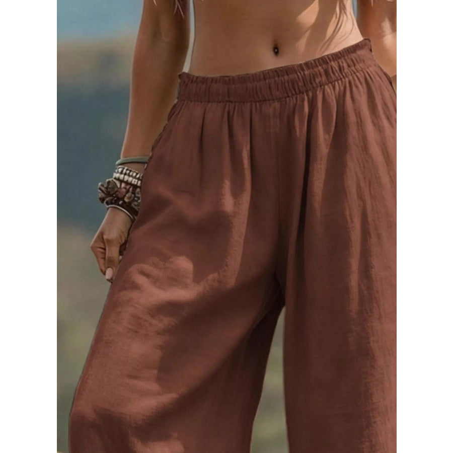 Full Size Bohemian Wide-Leg Pants Plus Size Apparel and Accessories