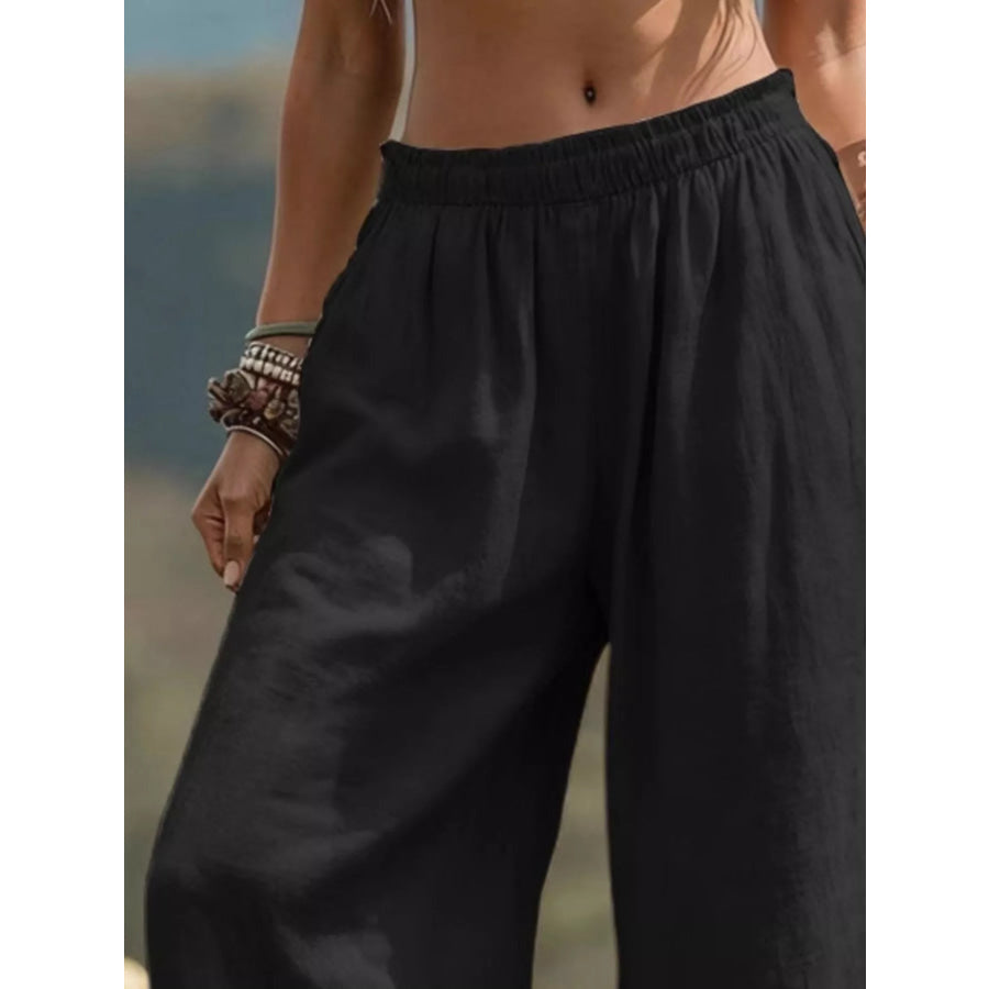Full Size Bohemian Wide-Leg Pants Plus Size Apparel and Accessories