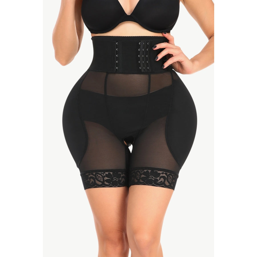 Full Size Breathable Lace Trim Shaping Shorts