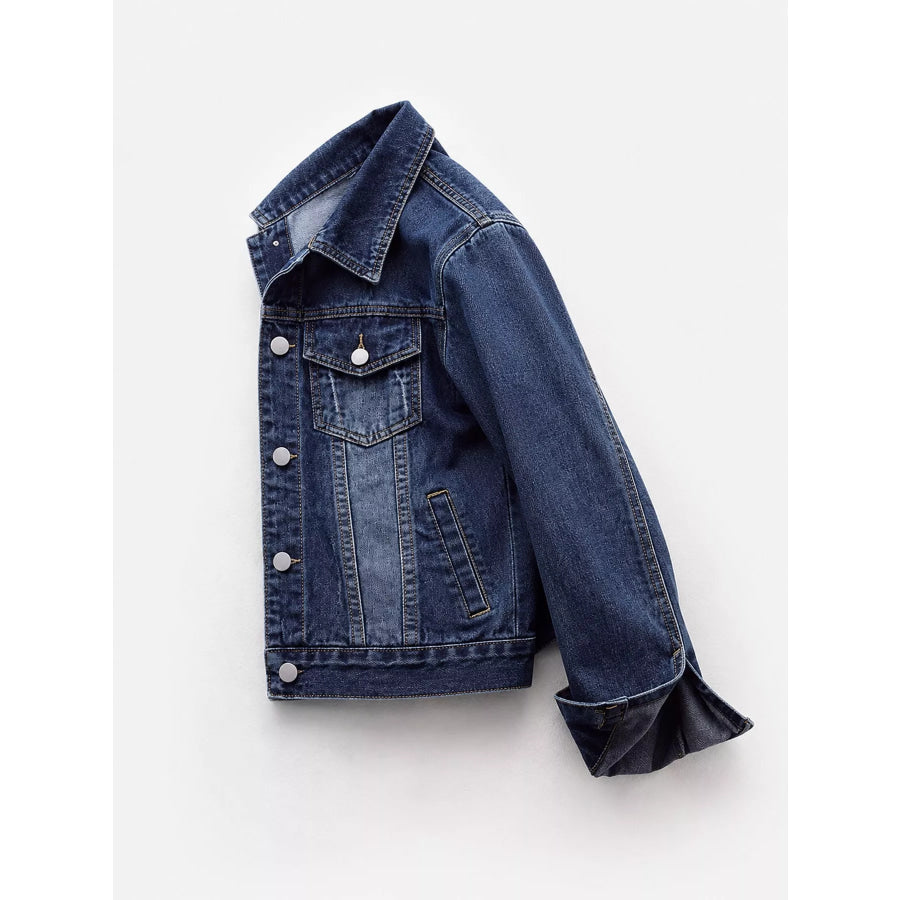 Full Size Button-Down Front Denim Jacket Plus Apparel and Accessories