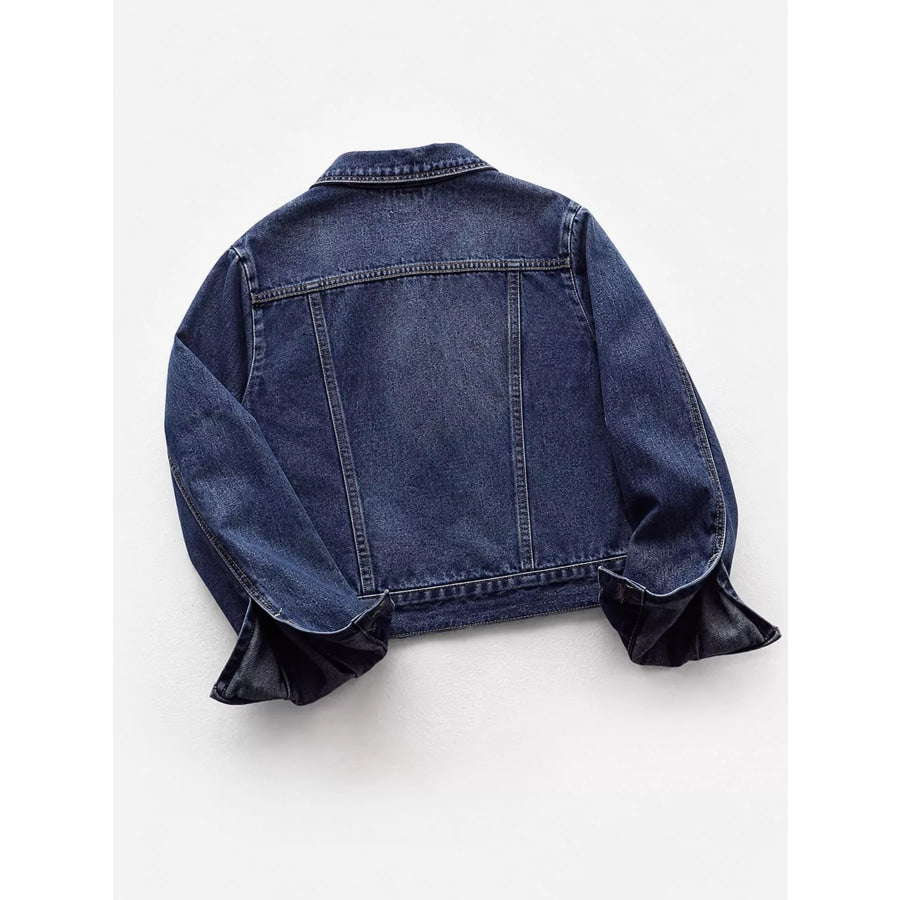 Full Size Button-Down Front Denim Jacket Plus Apparel and Accessories