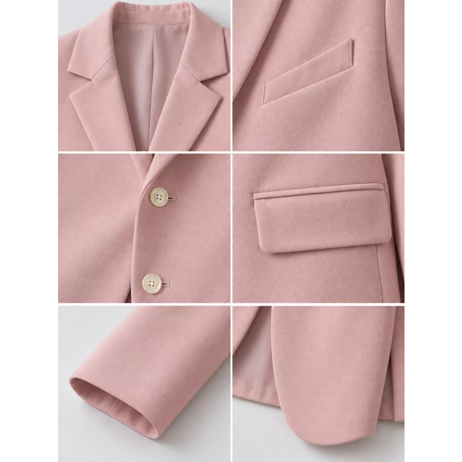 Full Size Button-Down Lapel Collar Blazer Plus Apparel and Accessories