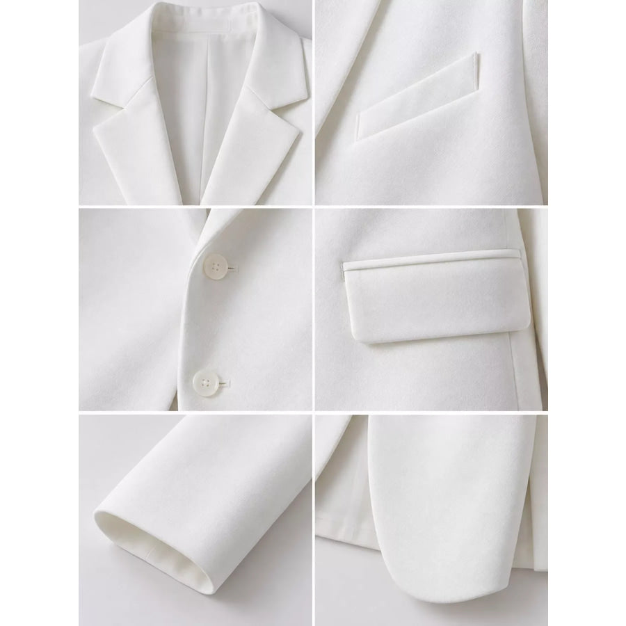Full Size Button-Down Lapel Collar Blazer Plus Apparel and Accessories