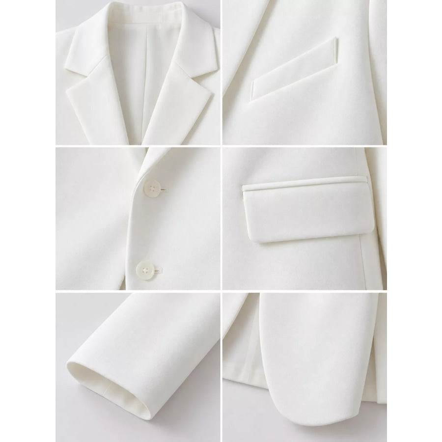 Full Size Button-Down Lapel Collar Blazer Plus Apparel and Accessories