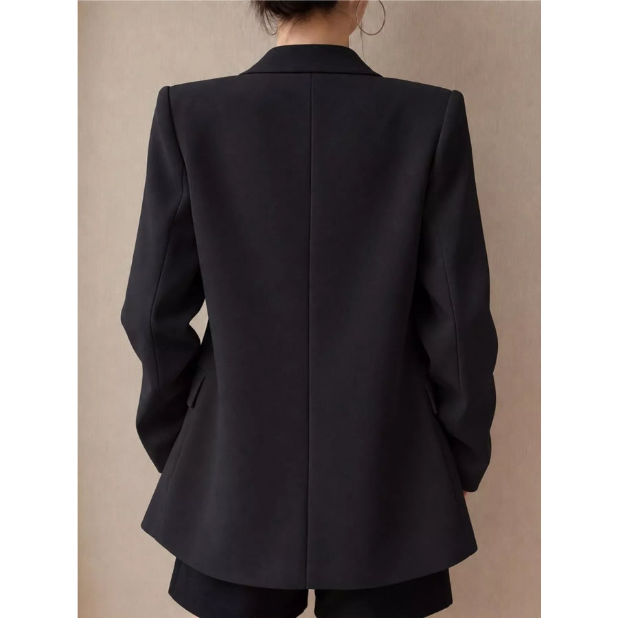 Full Size Button-Down Lapel Collar Blazer Plus Apparel and Accessories