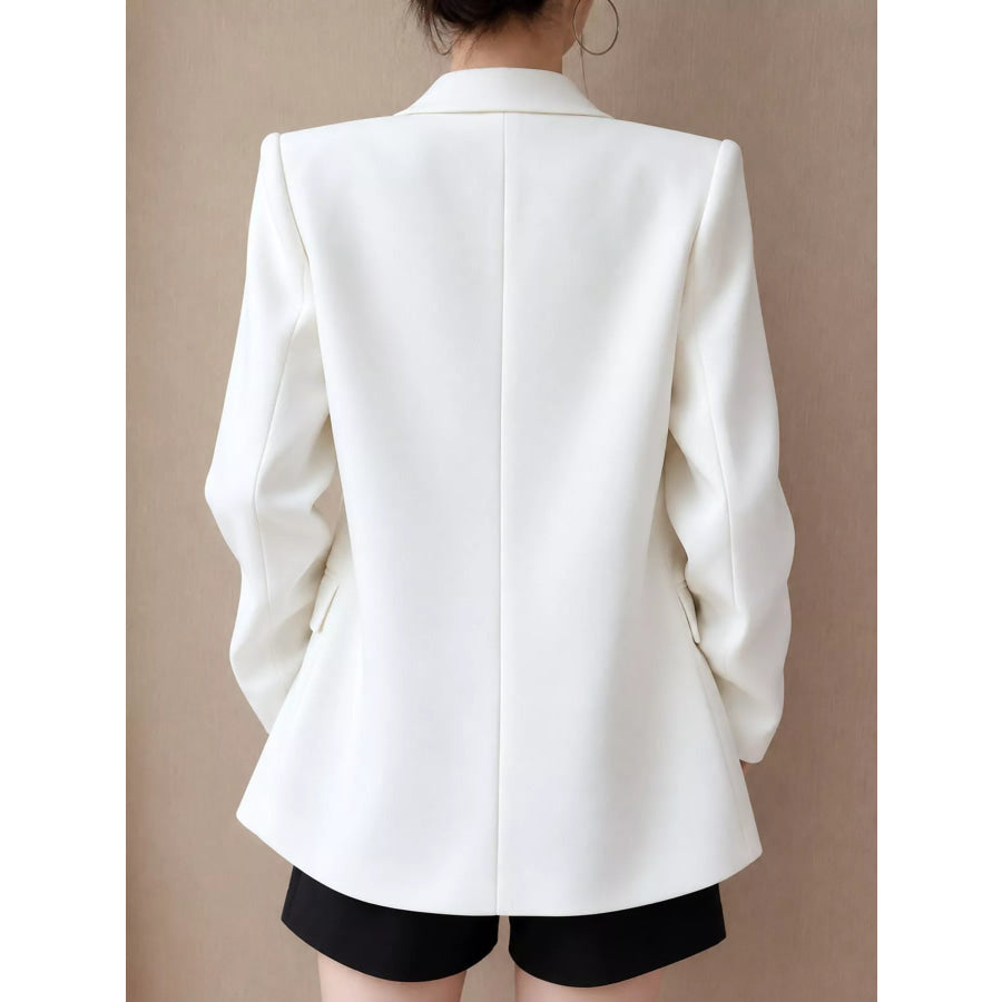 Full Size Button-Down Lapel Collar Blazer Plus Apparel and Accessories