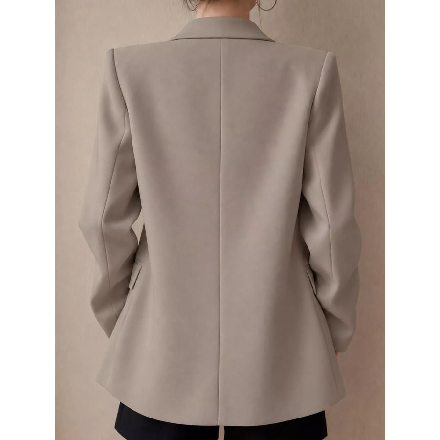 Full Size Button-Down Lapel Collar Blazer Plus Apparel and Accessories