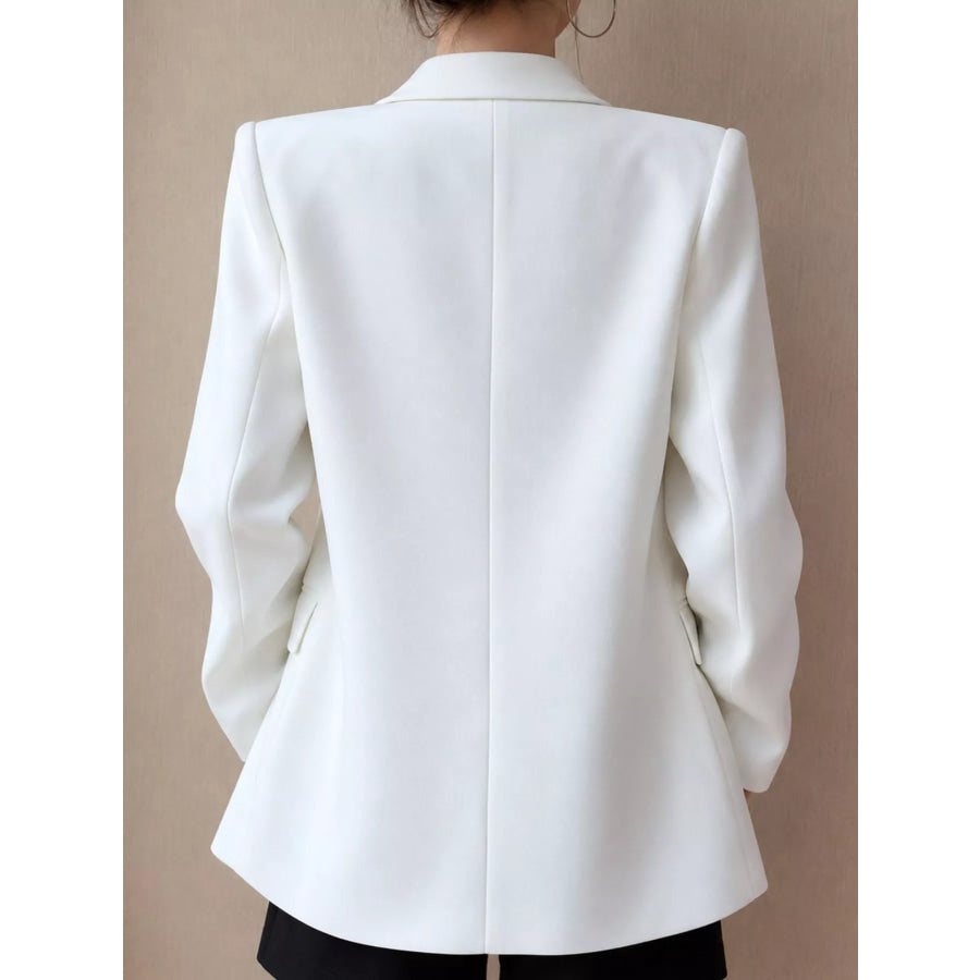 Full Size Button-Down Lapel Collar Blazer Plus Apparel and Accessories