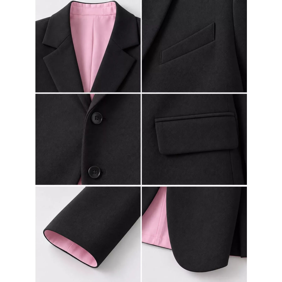 Full Size Button-Down Lapel Collar Blazer Plus Apparel and Accessories