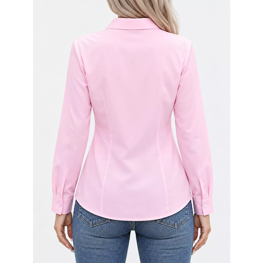 Full Size Button-Down Long Sleeve Shirt Plus Apparel and Accessories