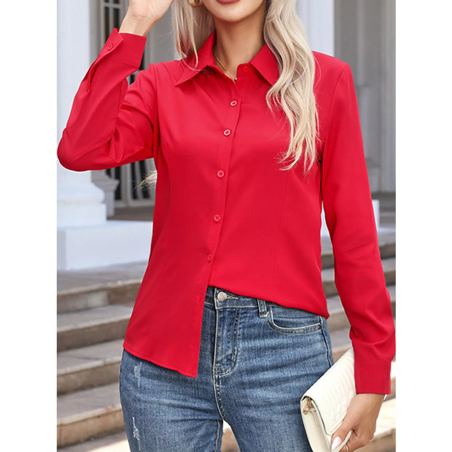 Full Size Button-Down Long Sleeve Shirt Plus Apparel and Accessories