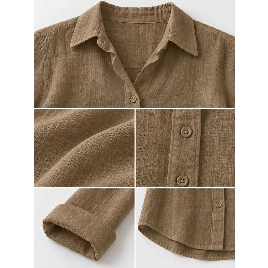 Full Size Button-Down Long Sleeve Shirt Plus Apparel and Accessories