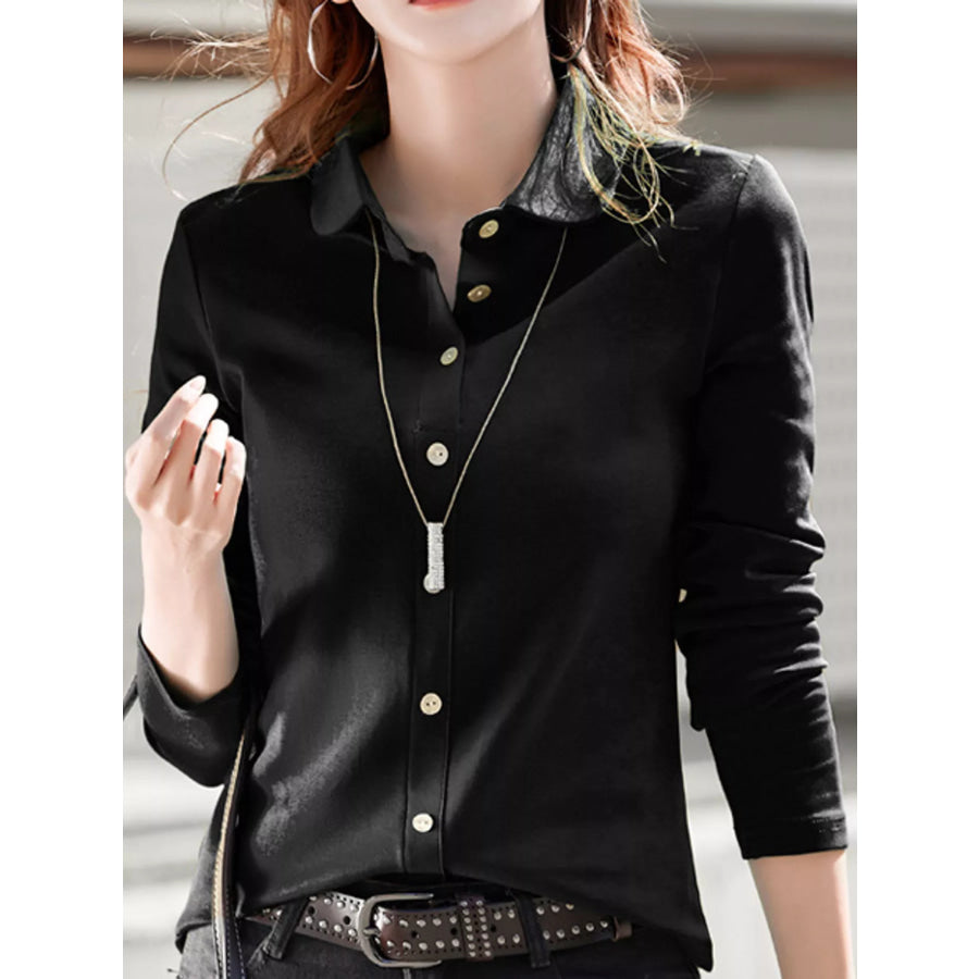 Full Size Button-Down Long Sleeve Shirt Plus Apparel and Accessories