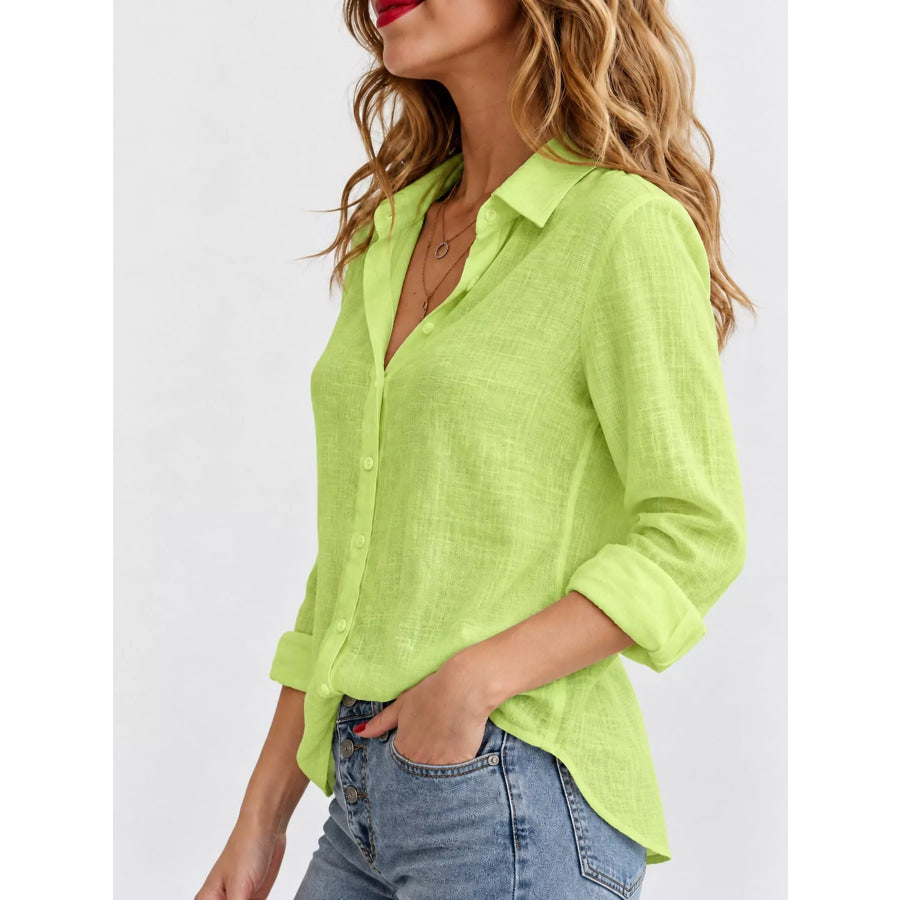 Full Size Button-Down Long Sleeve Shirt Plus Apparel and Accessories