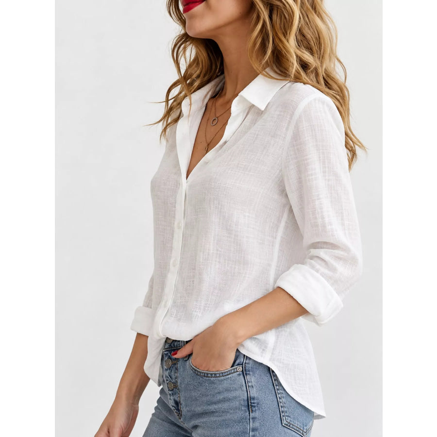 Full Size Button-Down Long Sleeve Shirt Plus Apparel and Accessories