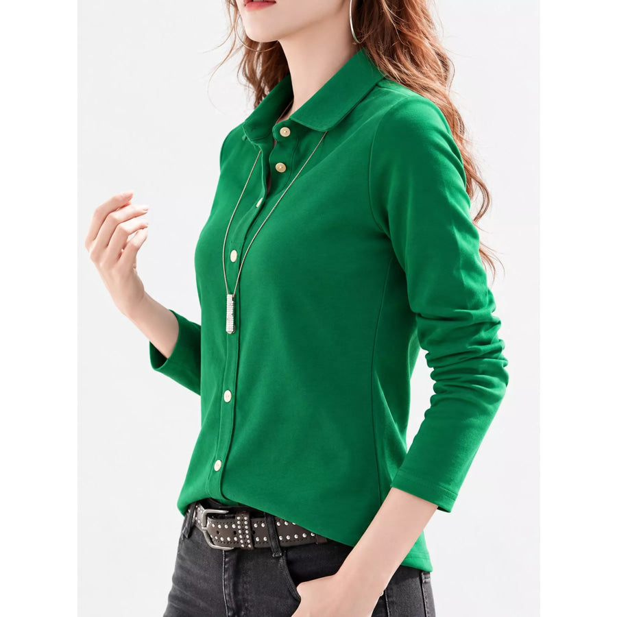 Full Size Button-Down Long Sleeve Shirt Plus Apparel and Accessories