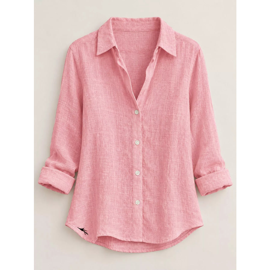 Full Size Button-Down Long Sleeve Shirt Plus Apparel and Accessories