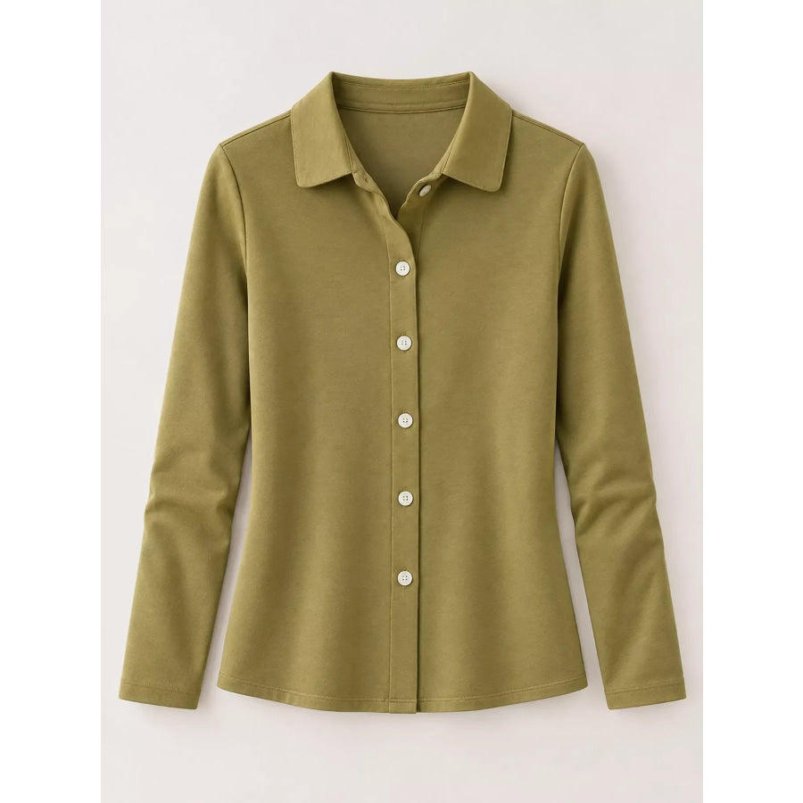 Full Size Button-Down Long Sleeve Shirt Plus Apparel and Accessories
