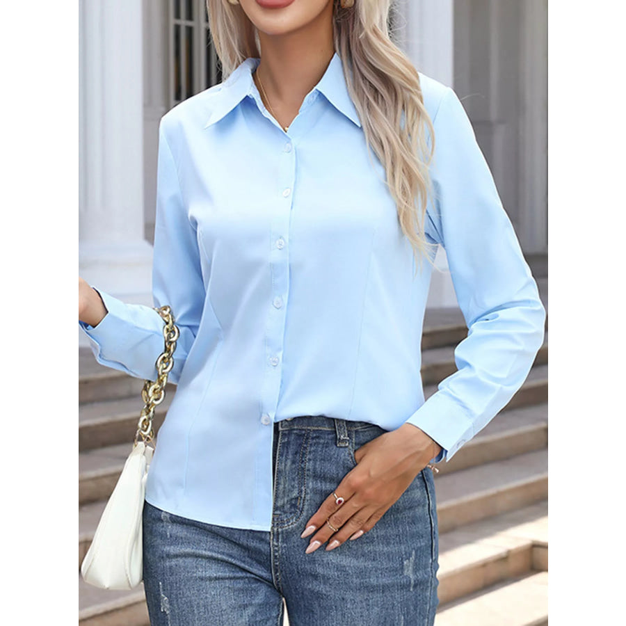 Full Size Button-Down Long Sleeve Shirt Plus Apparel and Accessories