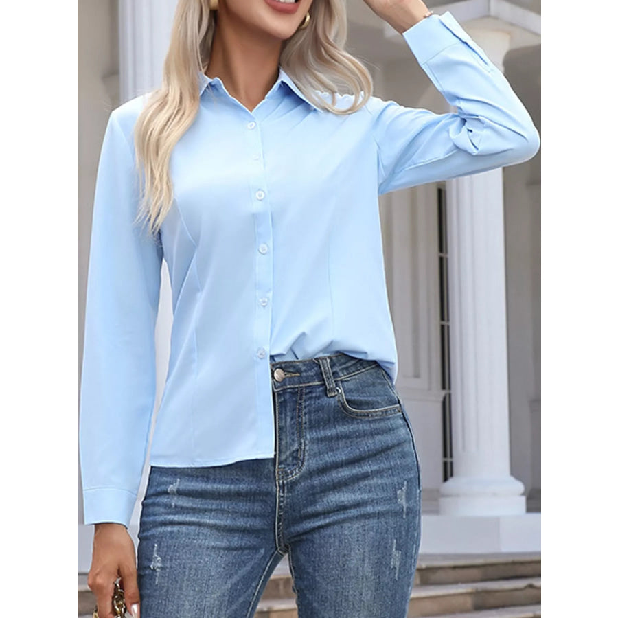 Full Size Button-Down Long Sleeve Shirt Plus Apparel and Accessories