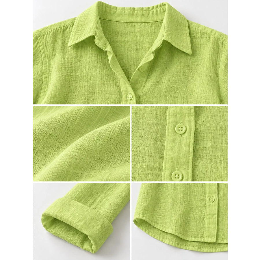 Full Size Button-Down Long Sleeve Shirt Plus Apparel and Accessories